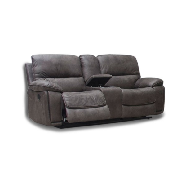 Ormonde 2 Seater Recliner W/Drinks Console Dark Grey